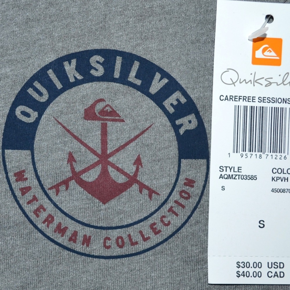 QUIKSILVER【S】【M】寬鬆版 短袖T恤 Waterman Carefree Sessions AQMZT035-細節圖3