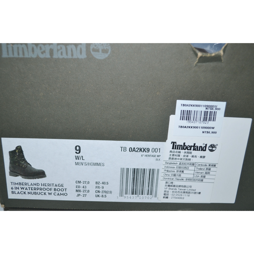 Timberland【US9W】黑磨砂革6吋靴 同10061 台灣公司貨 A2KK9001 保證正品-細節圖8