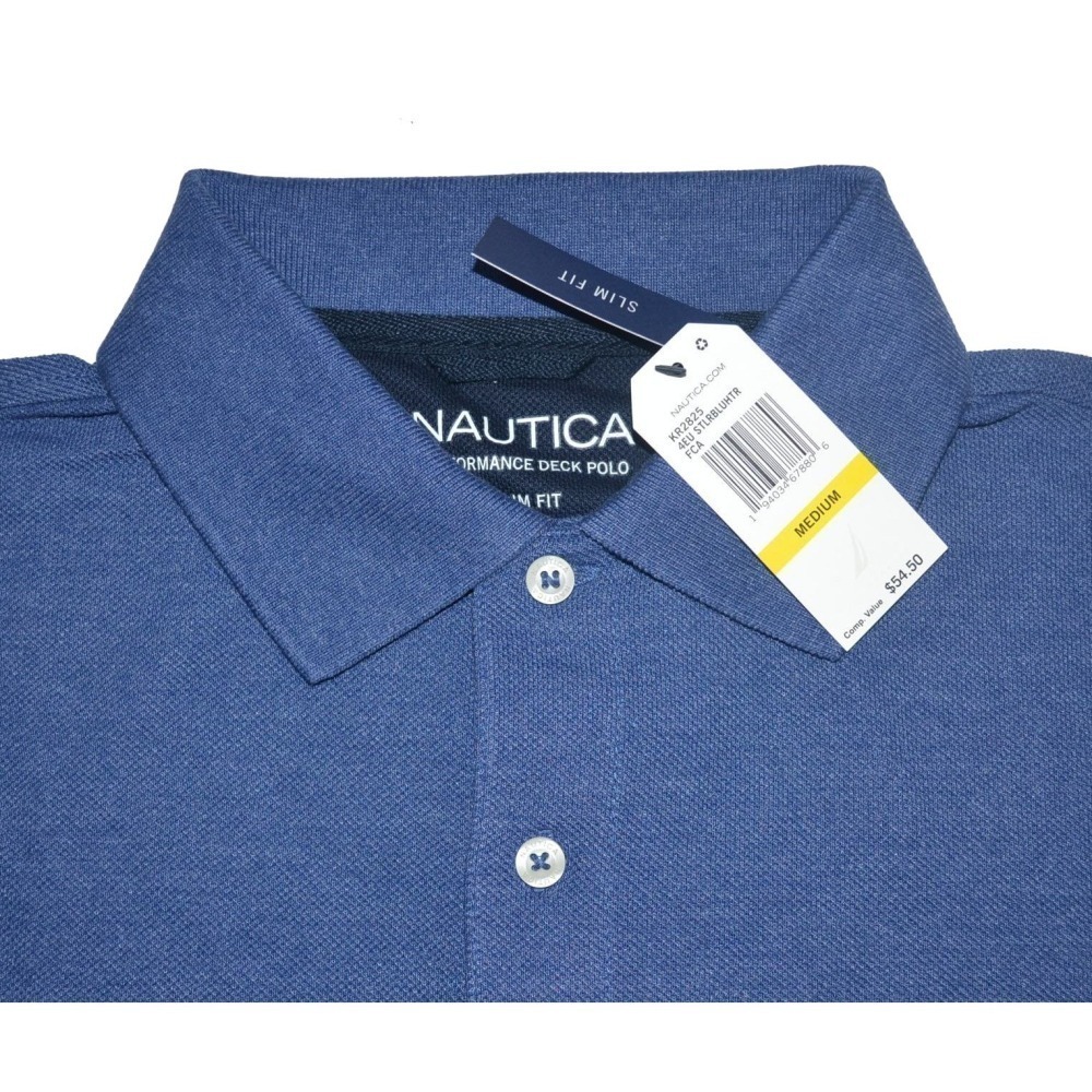 Nautica【XL】短袖POLO衫 修身版型 淡藍色 KR2825 全新 現貨-細節圖5