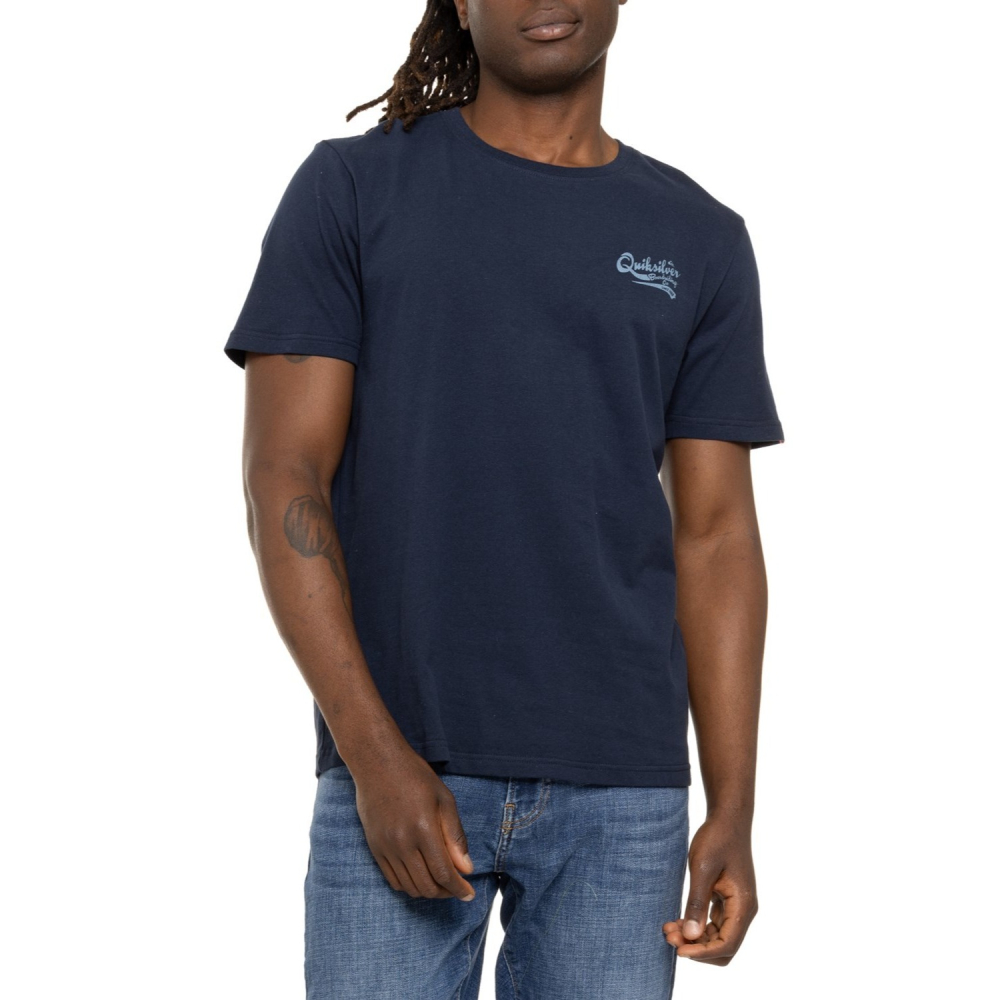 Quiksilver【M】【L】短袖T恤 Barber Script 海軍藍 無吊牌 全新 現貨 保證正品-細節圖2