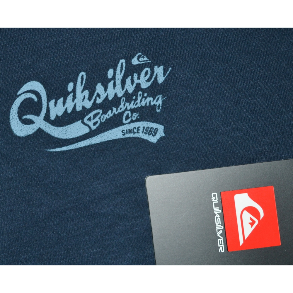 Quiksilver【M】【L】短袖T恤 Barber Script 海軍藍 無吊牌 全新 現貨 保證正品-細節圖3