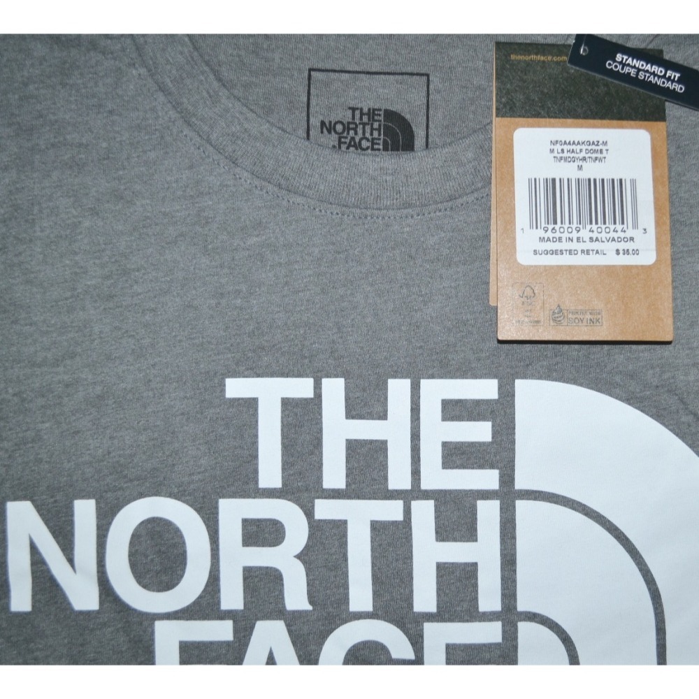 The North Face【M】長袖T恤 灰色 NF0A4AAKGAZ 正品 雷射標籤 全新 現貨-細節圖3