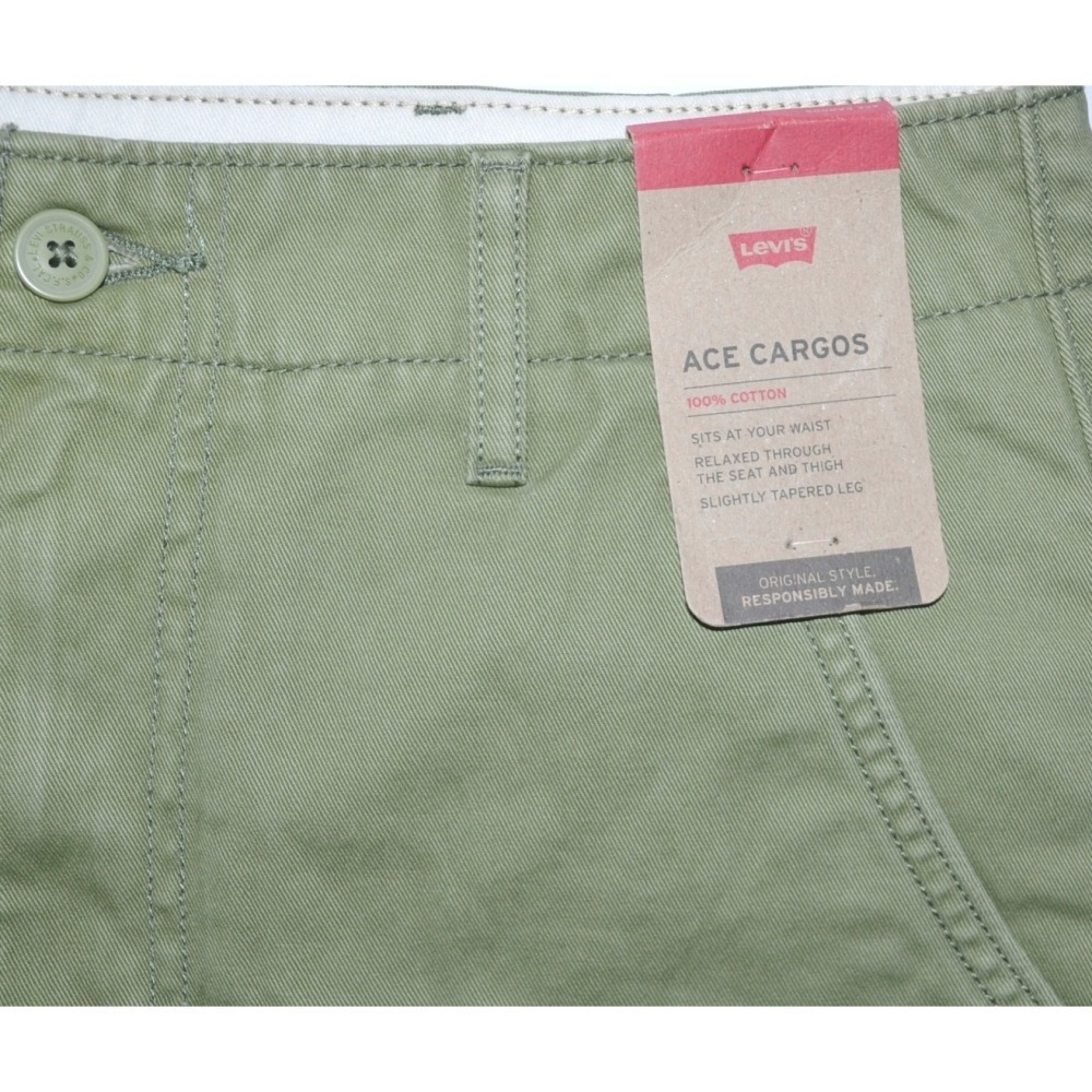 Levi＇s【32腰 38腰】休閒工裝褲 寬鬆 Ace Cargo 124620077 橄欖綠-細節圖4