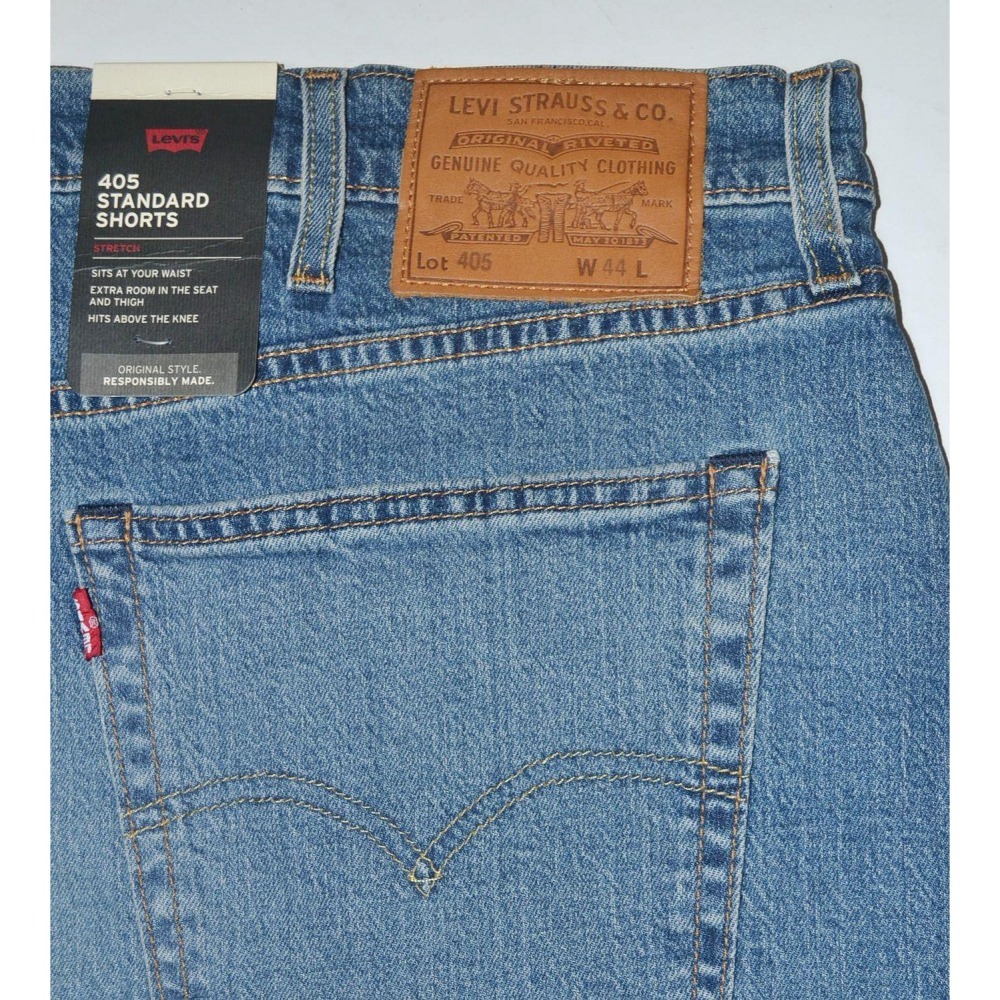 Levi＇s【Premium】【38腰 40腰】405 牛仔彈性短褲 398640053 大尺寸 大尺碼-細節圖3
