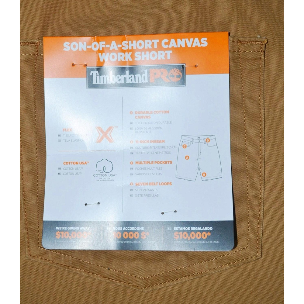 Timberland PRO【28腰 30腰 34腰】短褲 帆布工作短褲 Dark Wheat 11英吋 全新現貨-細節圖7