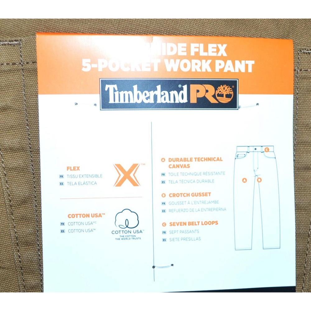 Timberland PRO【42腰 44腰】五口袋 彈性工作褲 DARK WHEAT 大尺碼 全新現貨-細節圖8