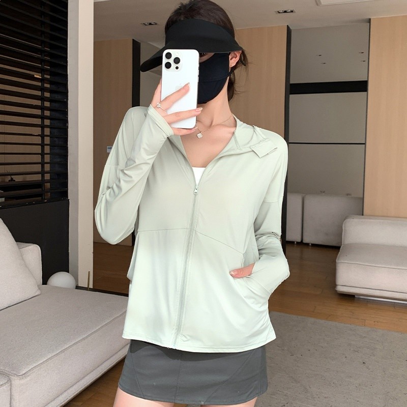 白色冰絲防曬衣女夏季2026新款防紫外線防曬服輕薄速乾開襟外套-規格圖5