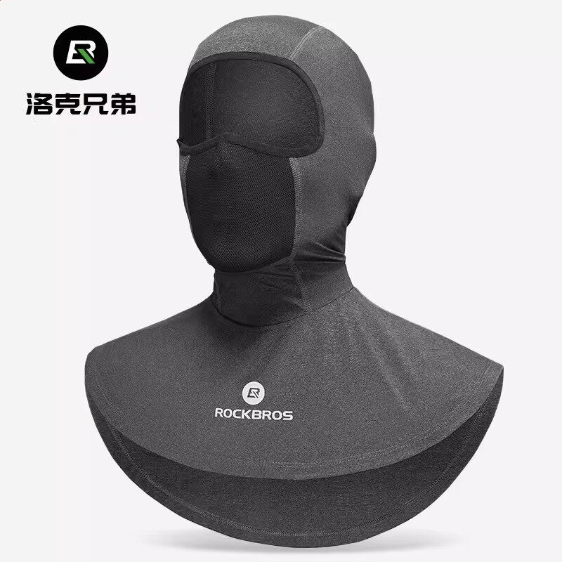 洛克兄弟冰絲防曬頭套騎行面罩男女春夏季戶外摩托車全臉防風圍脖-規格圖5