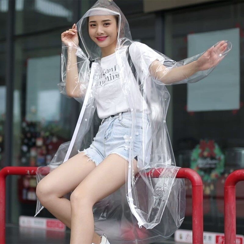 時尚男女情侶透明雨衣成人徒步揹包戶外隔離防汙防護服防大雨暴雨-規格圖5