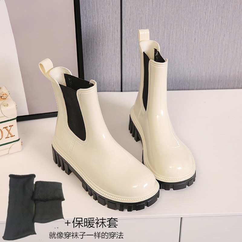 雨鞋女時尚春夏雨靴防水防滑水鞋女短筒通勤水靴馬丁靴膠鞋洋氣-規格圖5
