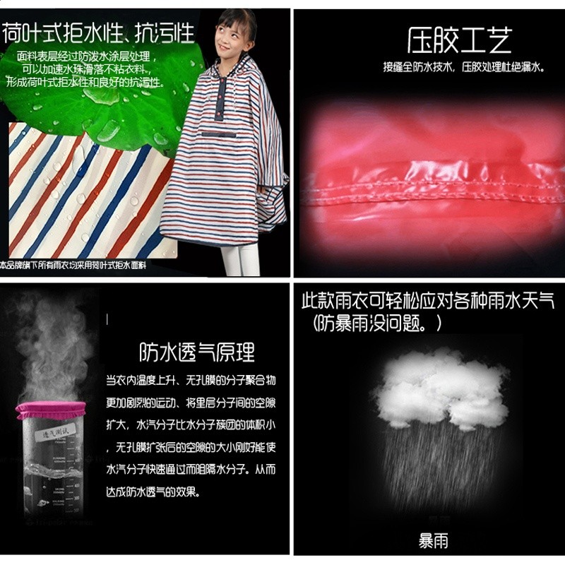 斗篷式兒童雨衣男童韓版可愛小學生雨披防水母子連體水衣公主女孩-細節圖5