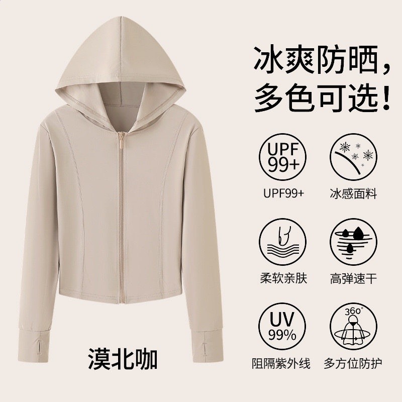 周胖胖呀微胖mm修身冰絲防曬衣白色女夏季戶外開襟大碼防曬服外套-規格圖5