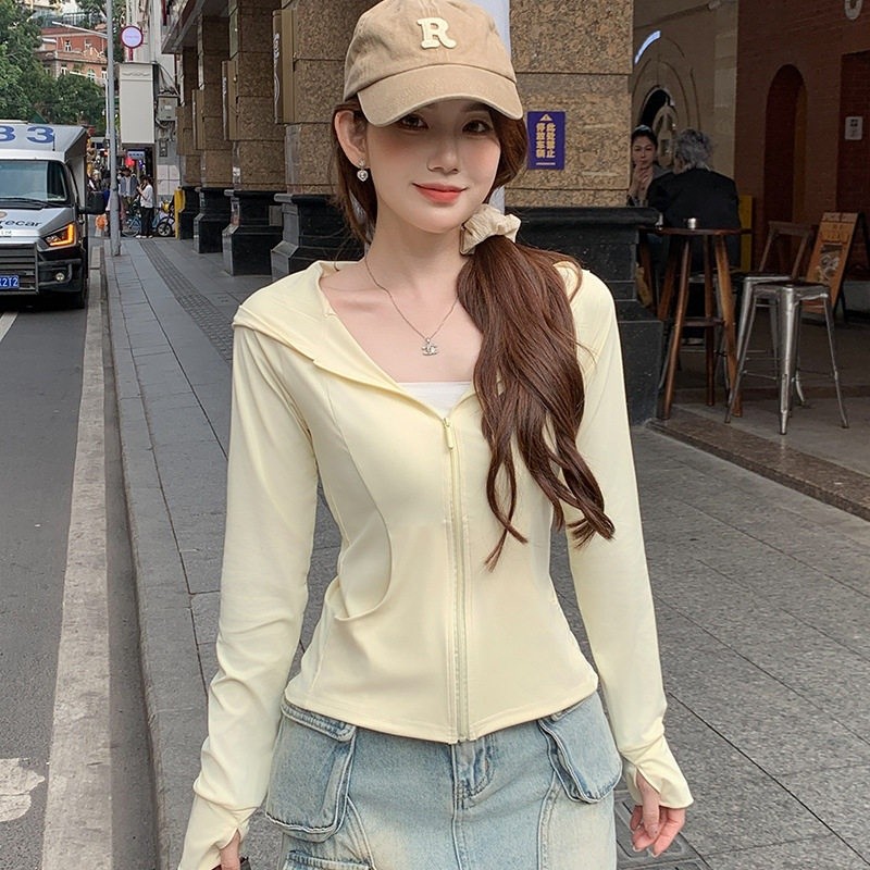 周胖胖呀微胖mm修身冰絲防曬衣白色女夏季戶外開襟大碼防曬服外套-規格圖5