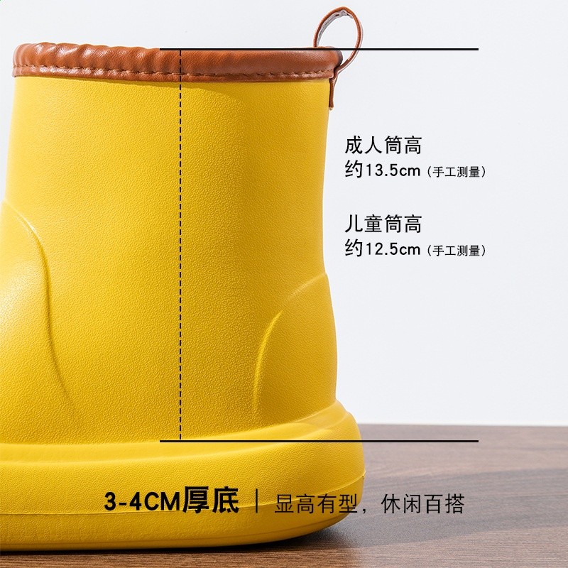 雨鞋女款矽膠高筒成人柔軟日系時尚水鞋防水防滑外穿輕便耐磨雨靴-細節圖5
