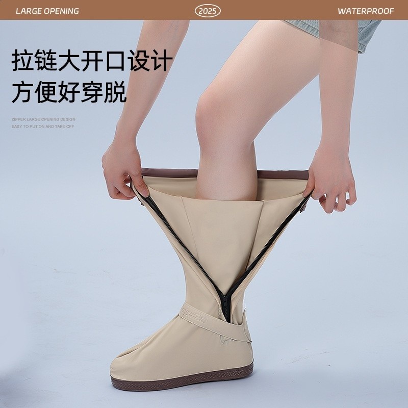 徒步雨鞋套騎車耐磨加厚騎行學生登山腳套防水男女防滑高筒pvc-細節圖2