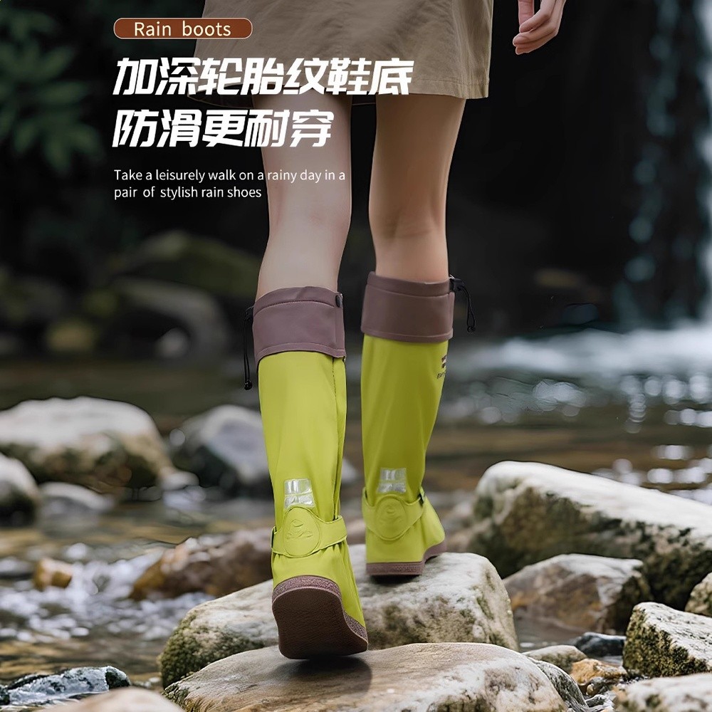 徒步雨鞋套騎車耐磨加厚騎行學生登山腳套防水男女防滑高筒pvc-細節圖3