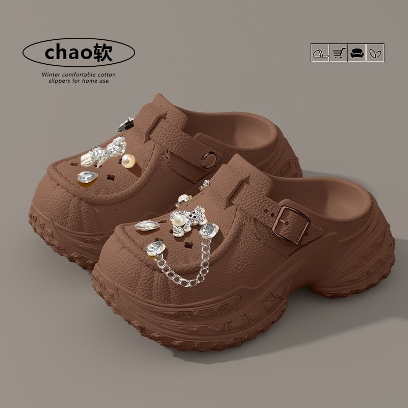 厚底增高洞洞鞋女夏季外穿2025新款海邊沙灘eva鬆糕兩穿涼拖鞋女-規格圖5