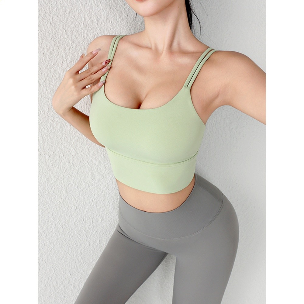 九麥一品一體式胸墊運動內衣女瑜珈服上衣跑步瑜伽服健身美背背心-細節圖3