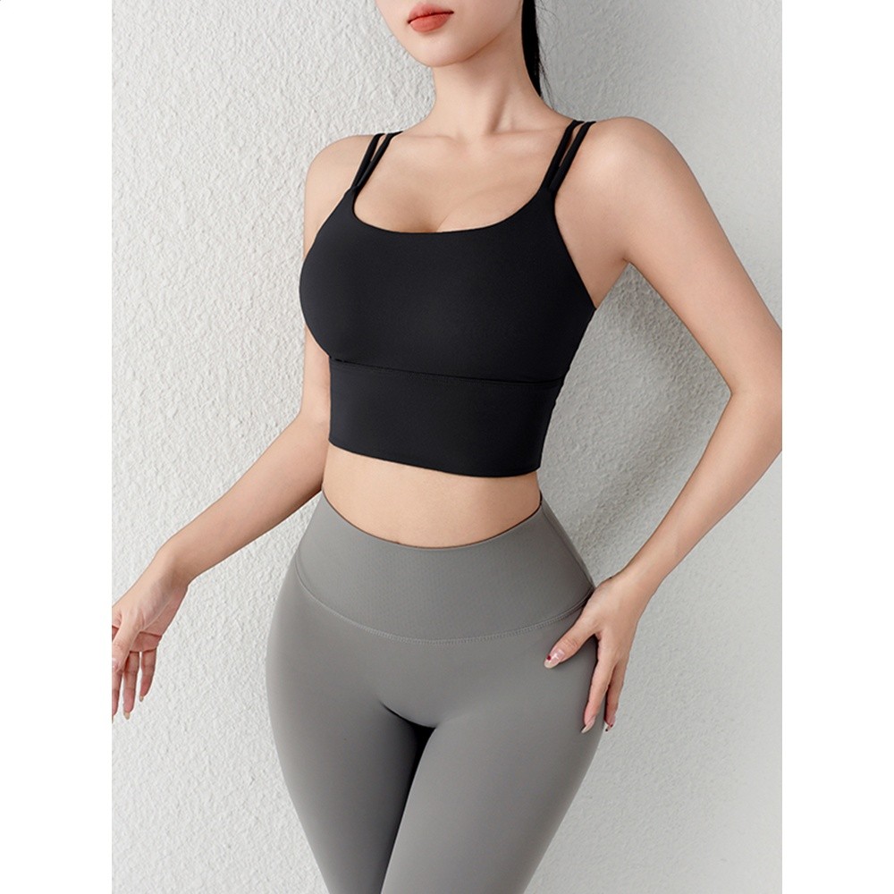 九麥一品一體式胸墊運動內衣女瑜珈服上衣跑步瑜伽服健身美背背心-細節圖5