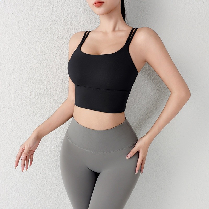 九麥一品一體式胸墊運動內衣女瑜珈服上衣跑步瑜伽服健身美背背心-規格圖5