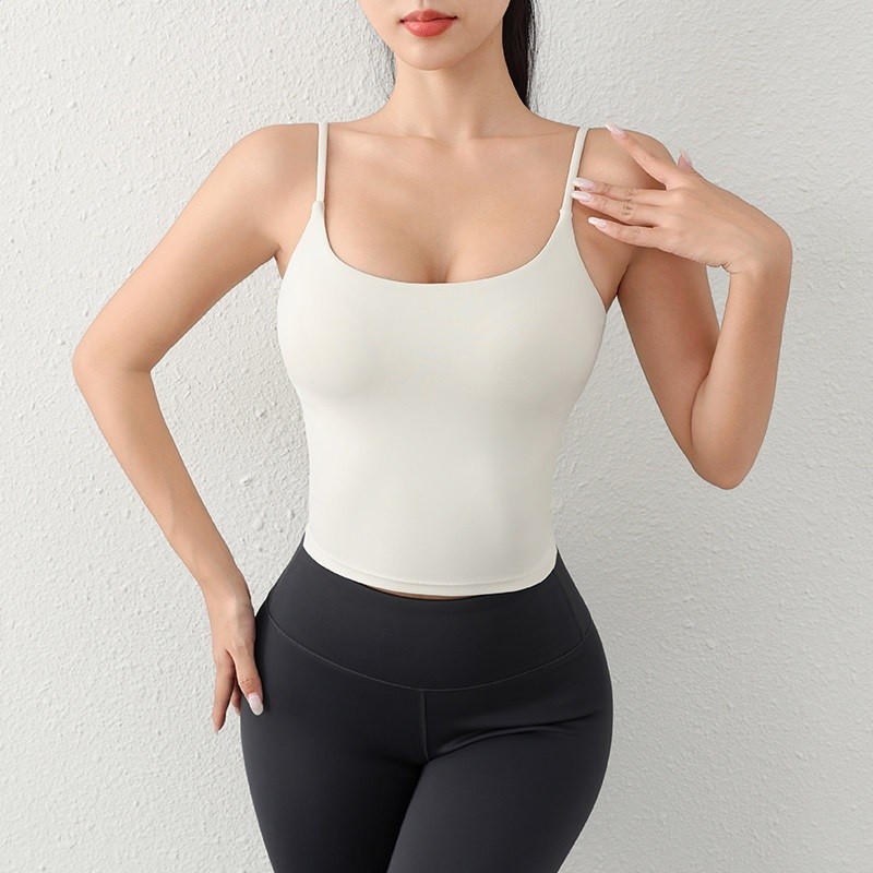 九麥一品一體式胸墊運動內衣女瑜珈服上衣跑步瑜伽服健身美背背心-規格圖5