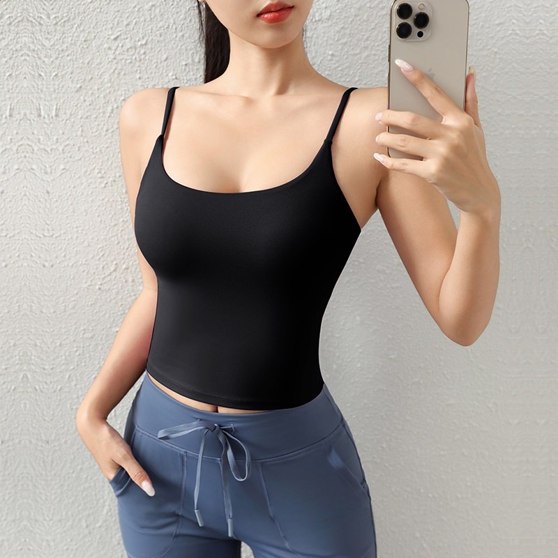 九麥一品一體式胸墊運動內衣女瑜珈服上衣跑步瑜伽服健身美背背心-規格圖5