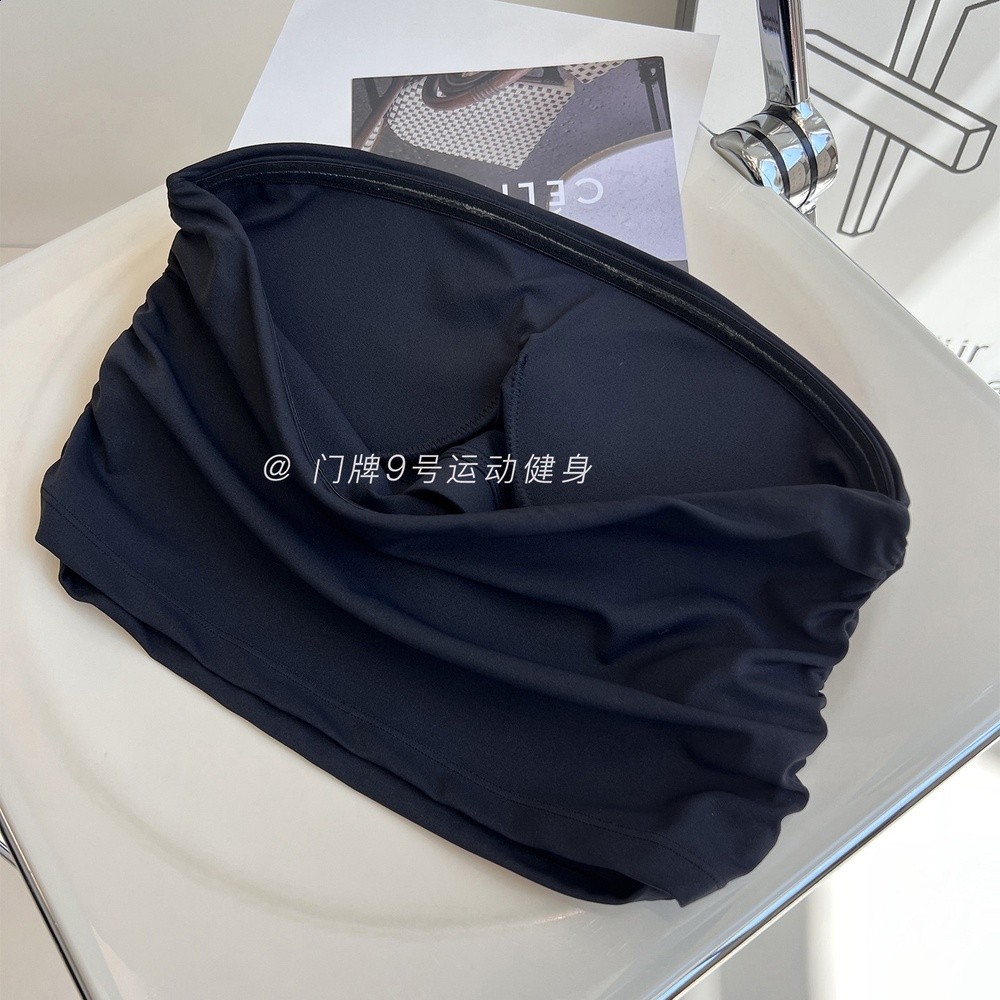 瑜伽服女無肩帶背心美背運動內衣防震平口式內搭文胸健身上衣-規格圖5
