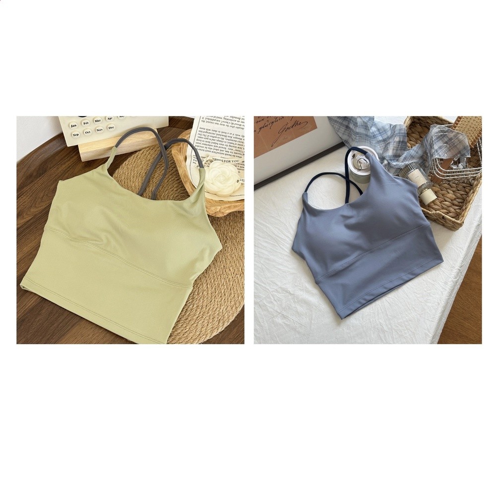 【澤衣壹品】內衣一體上衣運動健身普拉提瑜伽服吊帶背心女帶胸墊-規格圖5
