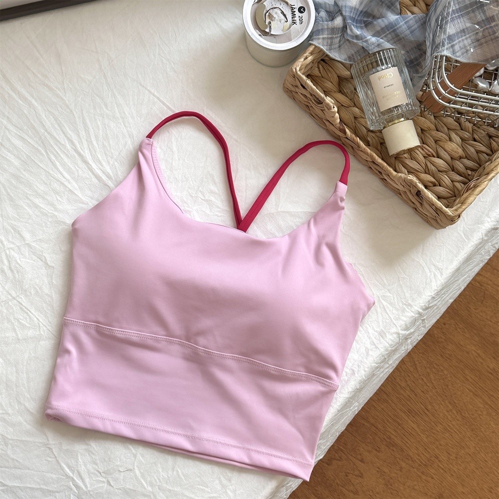 【澤衣壹品】內衣一體上衣運動健身普拉提瑜伽服吊帶背心女帶胸墊-規格圖5