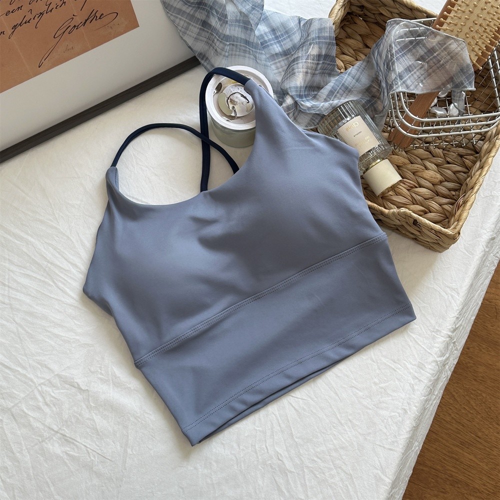 【澤衣壹品】內衣一體上衣運動健身普拉提瑜伽服吊帶背心女帶胸墊-規格圖5