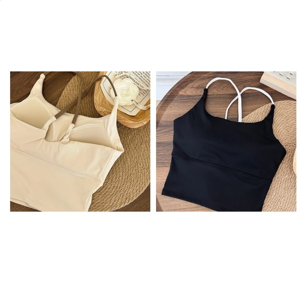 【澤衣壹品】內衣一體上衣運動健身普拉提瑜伽服吊帶背心女帶胸墊-規格圖5