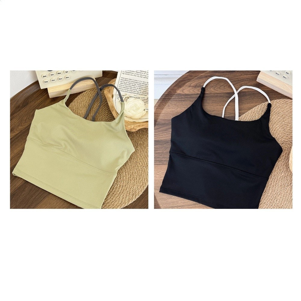 【澤衣壹品】內衣一體上衣運動健身普拉提瑜伽服吊帶背心女帶胸墊-規格圖5
