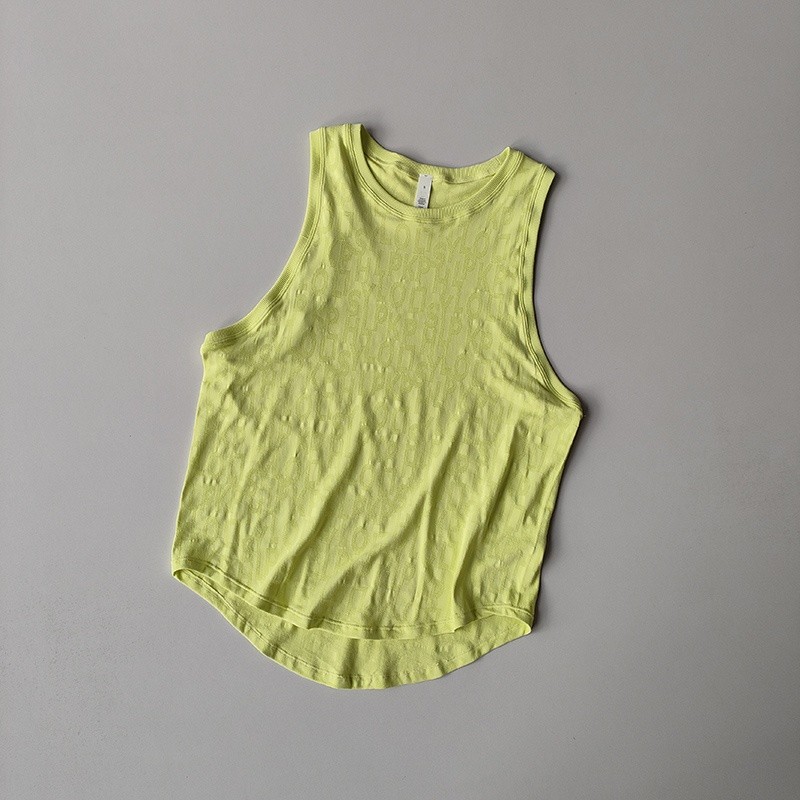 工字運動背心女夏季輕簿印花寬鬆瑜伽服罩衫跑步馬拉松無袖上衣-細節圖4