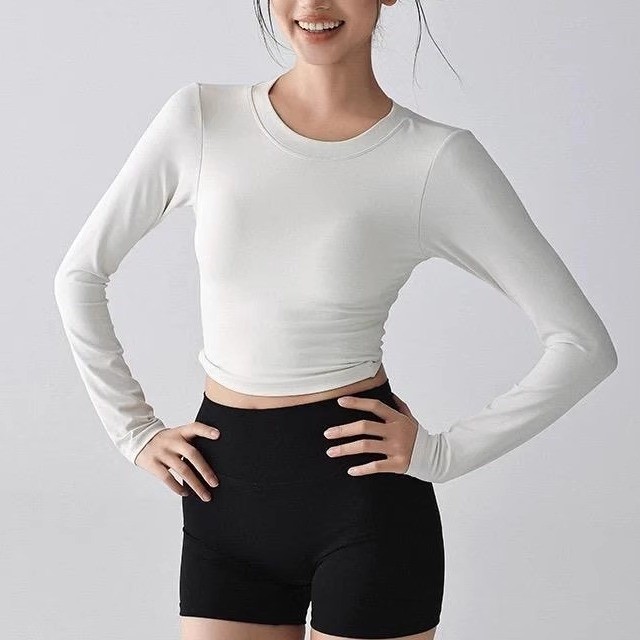 運動背心瑜伽服女固定杯緊身裸感速乾性感露背短袖運動美背健身服-細節圖2