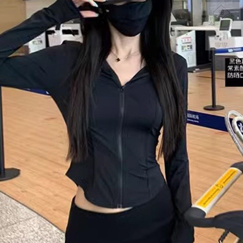 防曬衣女款夏季2026新款修身立領運動冰絲瑜伽服上衣外套-規格圖5