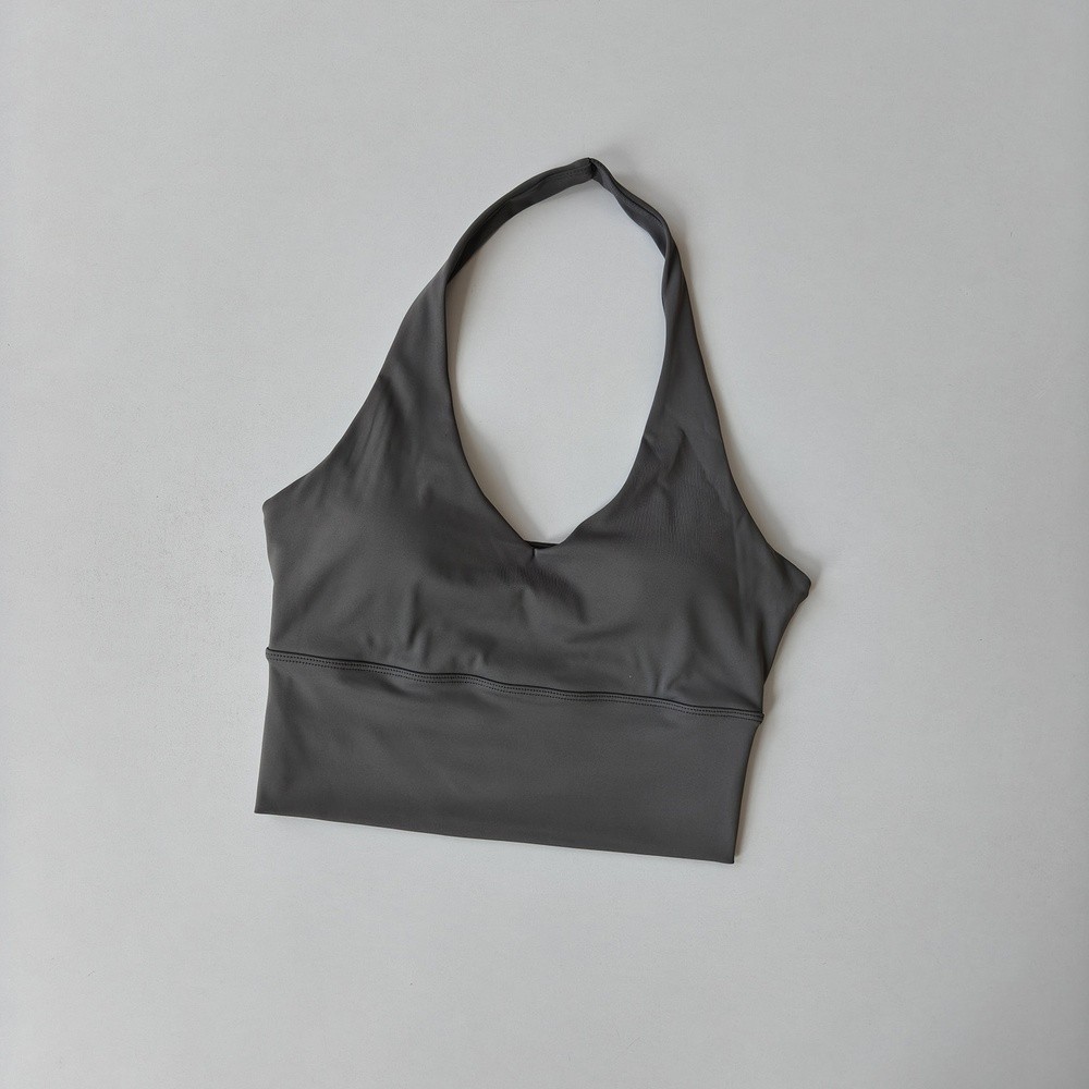 掛脖V領聚攏收副乳運動內衣女美背瑜伽服背心普拉提訓練健身文胸-細節圖2