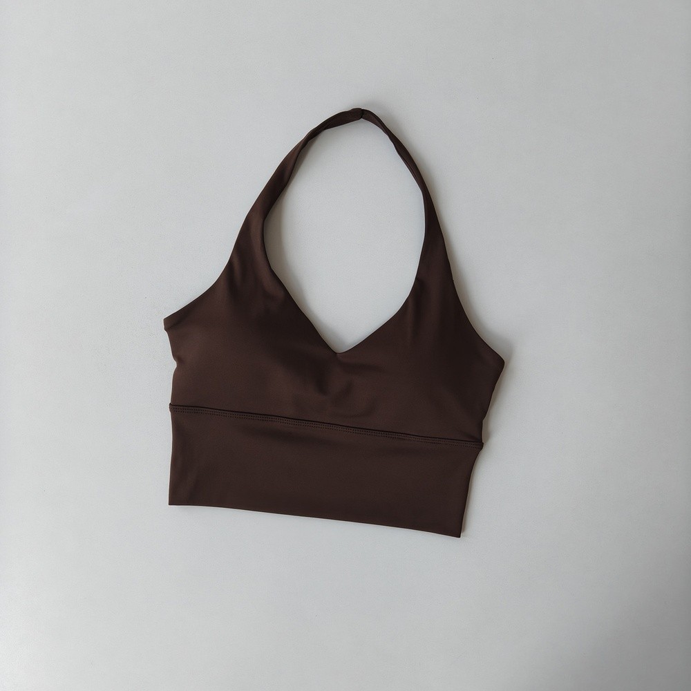 掛脖V領聚攏收副乳運動內衣女美背瑜伽服背心普拉提訓練健身文胸-細節圖4