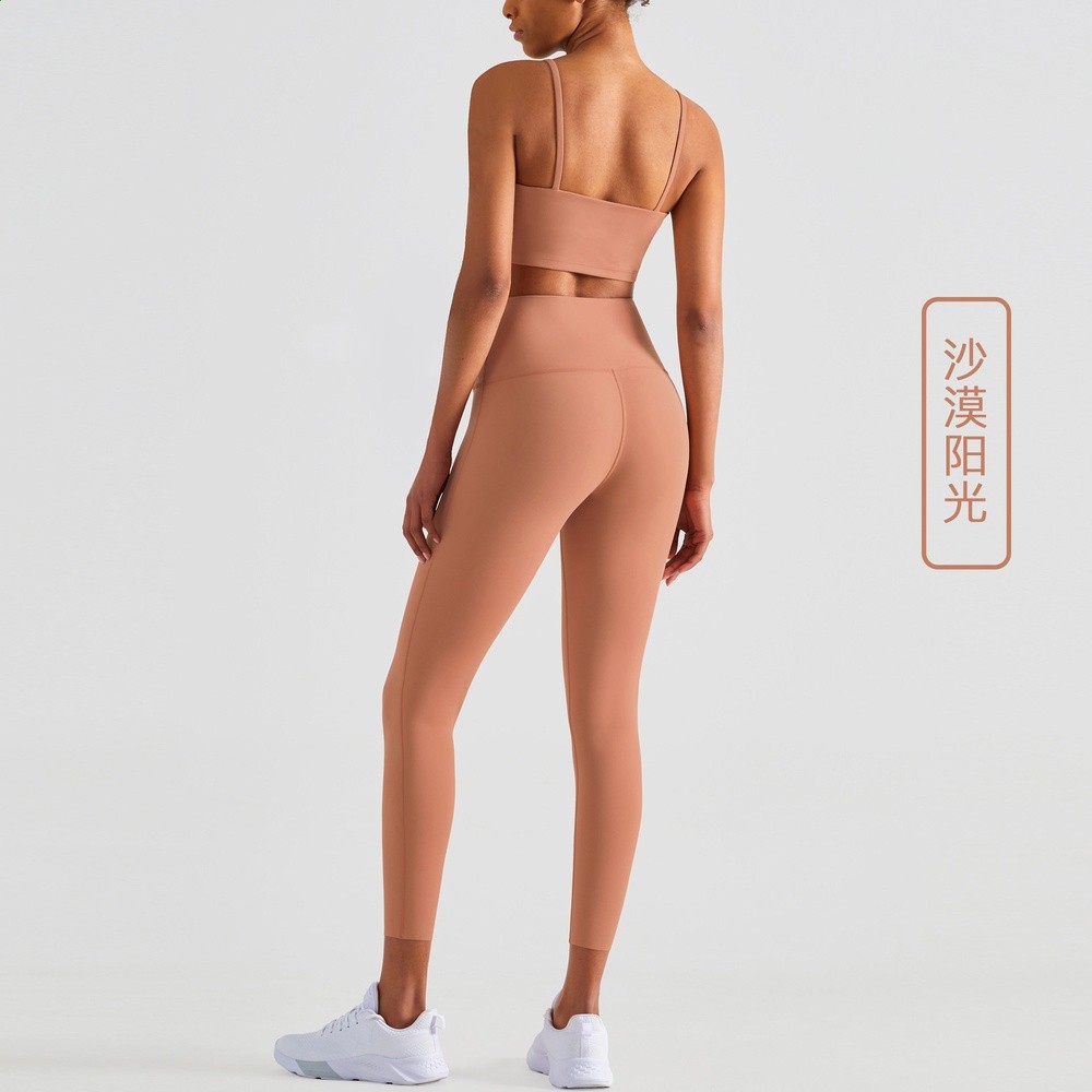 小清新瑜伽服套裝女上衣吊帶春夏跑步運動內衣速乾健身美揹帶胸墊-規格圖4