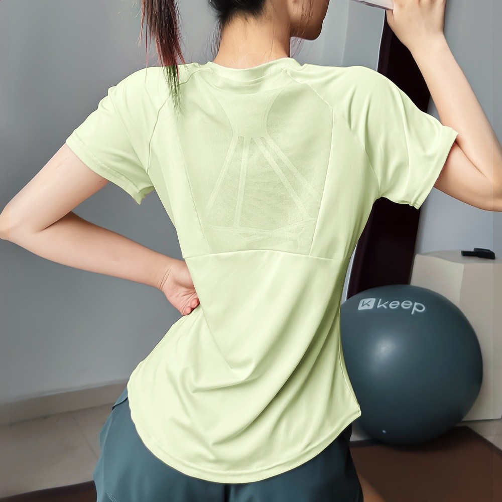 瑜伽服套裝女夏寬鬆運動短袖T恤速乾衣跑步運動短褲健身衣健身服-規格圖5