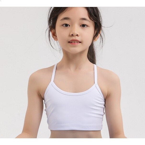 錦綸裸感兒童瑜伽服套裝美背心速乾舞蹈運動健身上衣專業戶外收腹-規格圖5