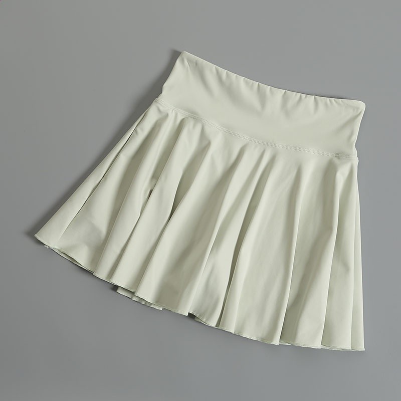 運動短裙瑜伽服夏季女健身服防走光假兩件打底裙褲跑步百褶網球裙-細節圖2