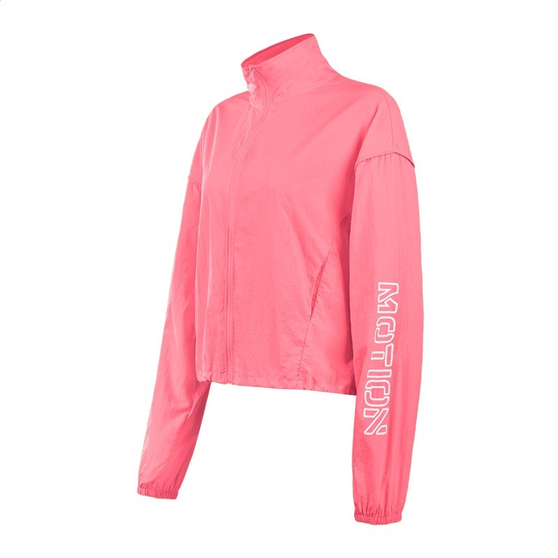 SPLAN寬鬆防曬衣外套瑜伽服運動上衣外穿立領紙皺長袖女夏騎行-規格圖5