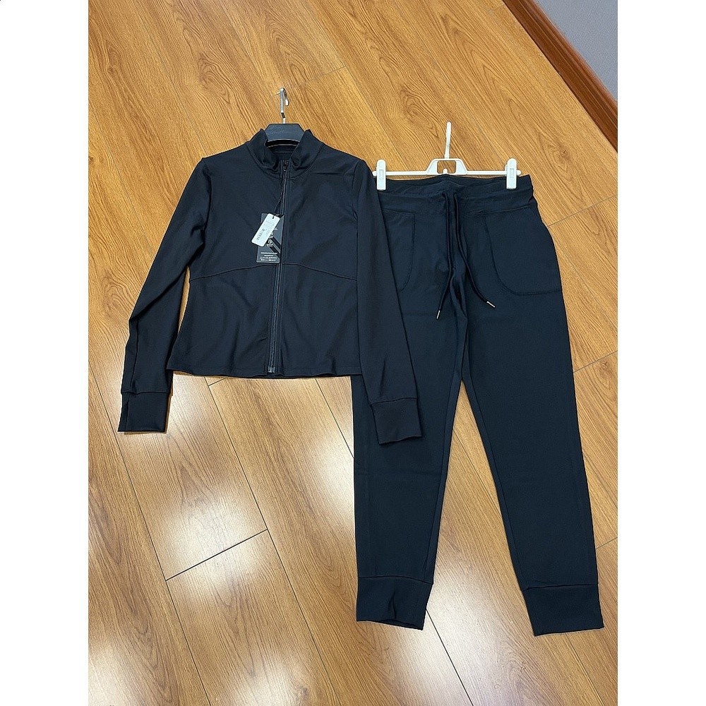 KYODAN原單運動套裝黑色女士跑步瑜伽服健身衣顯瘦外套運動褲休閒-細節圖3