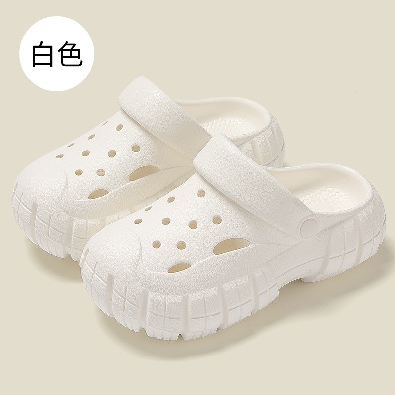 厚底洞洞鞋eva女沙灘浴室洗澡防滑辦公室包頭半涼拖鞋批 發外穿-規格圖5