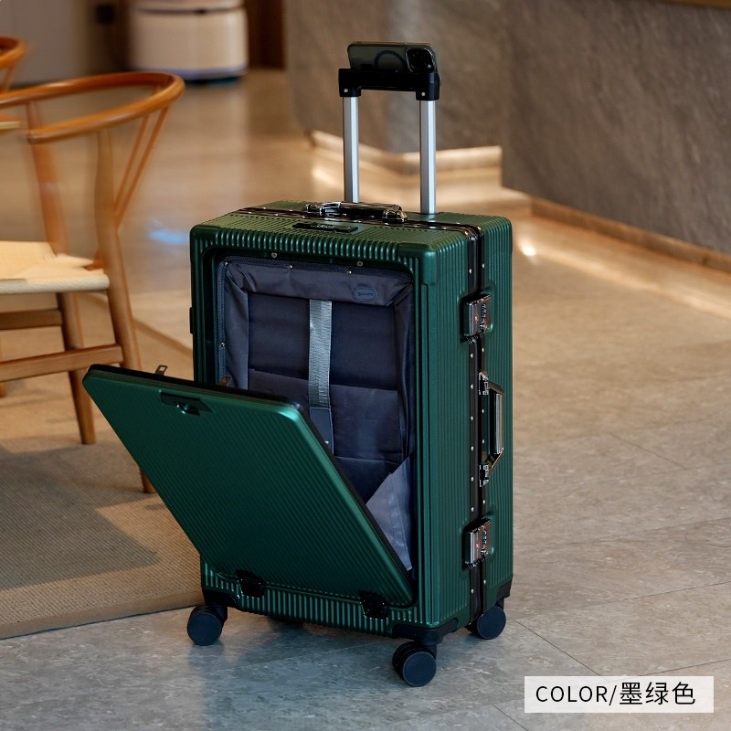 前開口行李箱旅行箱20鋁框拉桿箱萬向輪男女學生皮箱旅行箱24皮箱-規格圖5