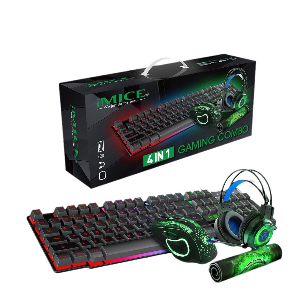 IMICEGK-490遊戲鍵盤滑鼠耳機滑鼠墊四件套4IN1GAMINGKIT電競-細節圖5