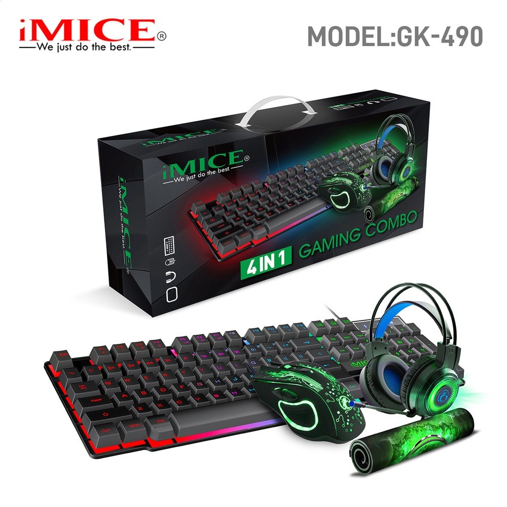 IMICEGK-490遊戲鍵盤滑鼠耳機滑鼠墊四件套4IN1GAMINGKIT電競-規格圖5