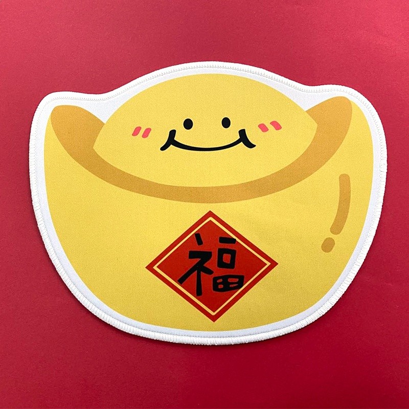 Halostudio原創 新年系列 發財元寶膠墊 可愛布面橡膠滑鼠墊包郵-細節圖5