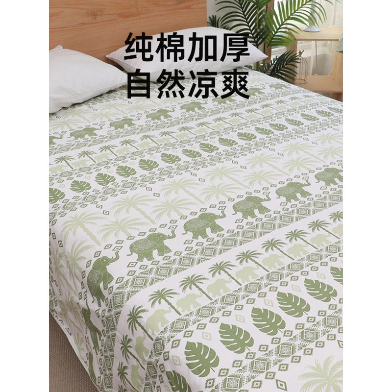 天津老帆布涼蓆純棉加厚單人夏天涼感床單高階提花帆布老粗布涼蓆-細節圖4