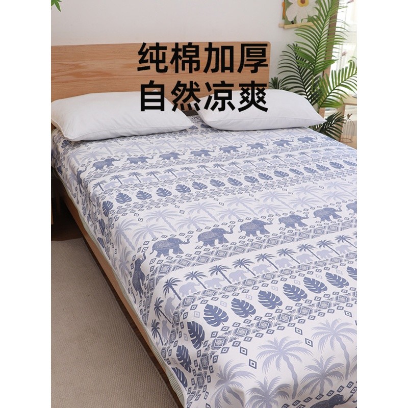 天津老帆布涼蓆純棉加厚單人夏天涼感床單高階提花帆布老粗布涼蓆-細節圖5